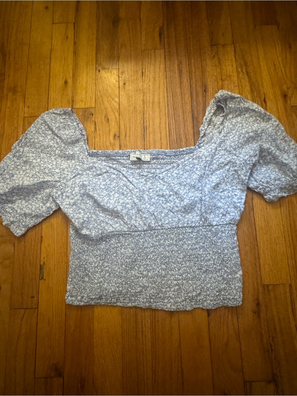 Abercrombie & Fitch Light Blue Floral Crop Top
